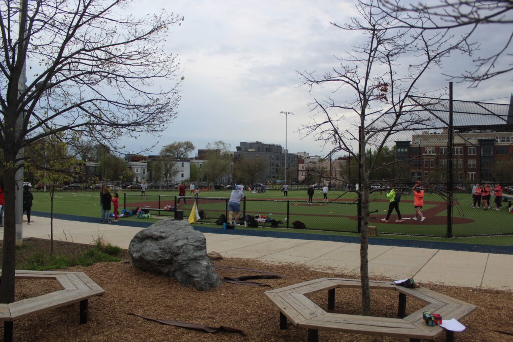 photograph of people at a public field in dc